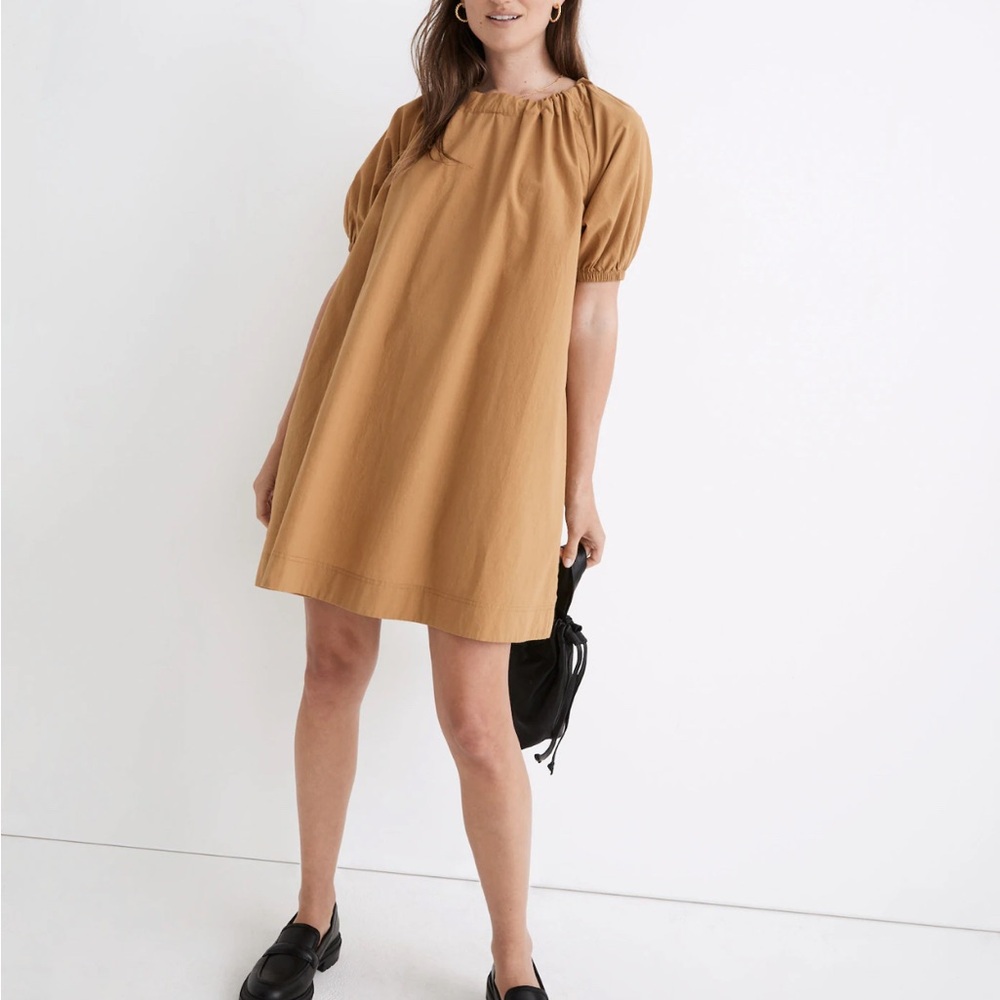 Madewell - Crinkle Poplin Puff-Sleeve Mini Dress (XS)